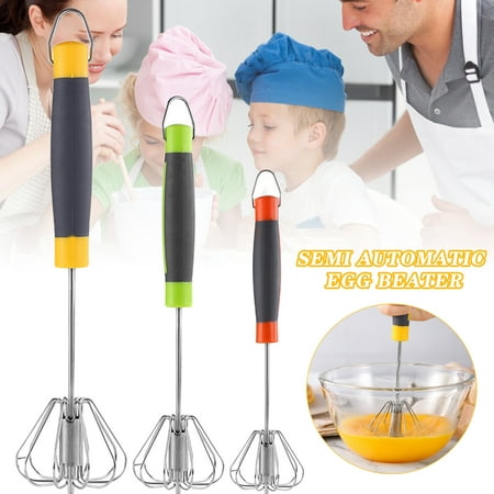 

Egg Whisk Stainless Steel Hand Push Whisk Blender Egg Agitator Egg Beater