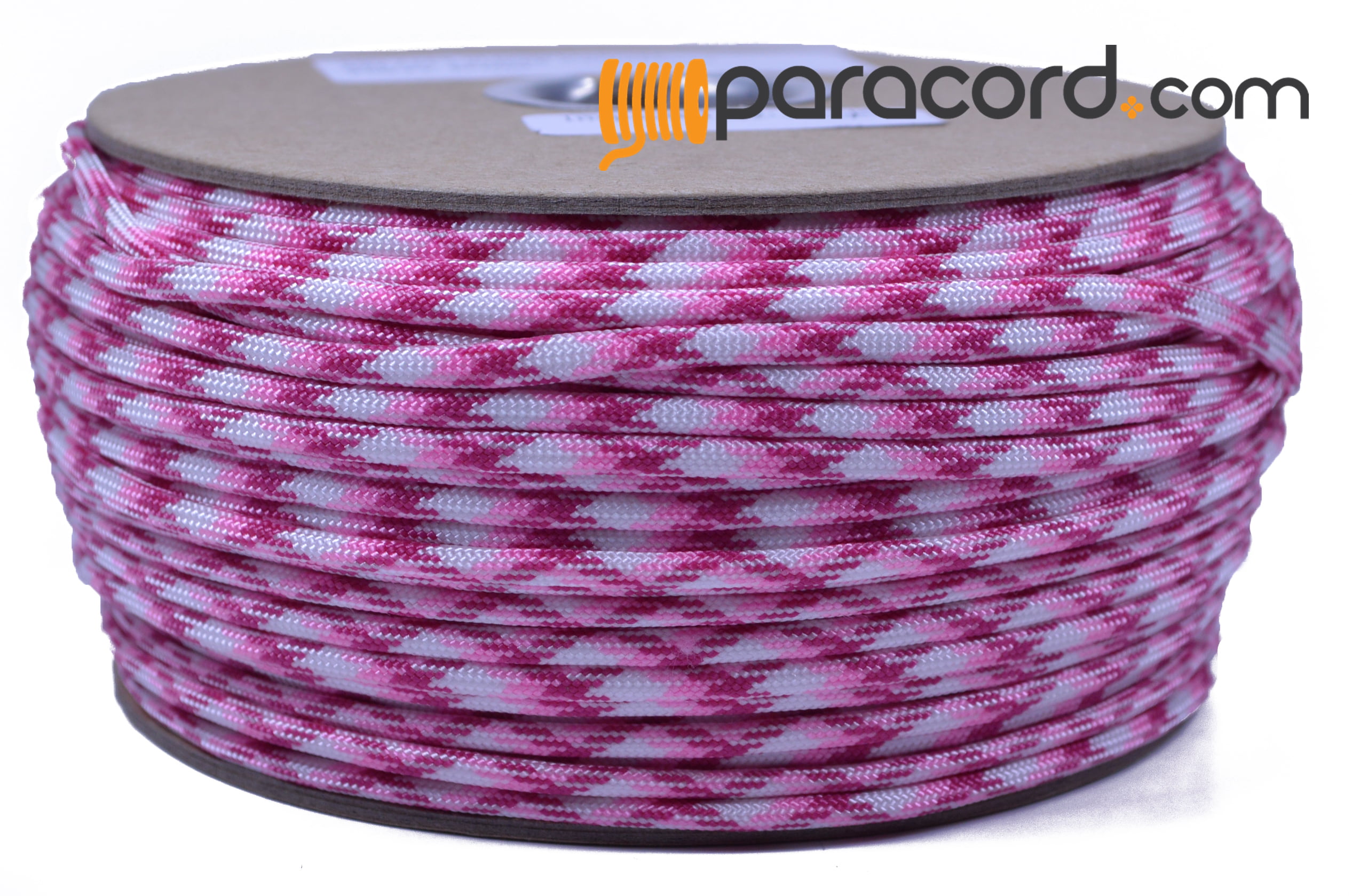 250 Feet Spool Bored Paracord 550 Type III Paracord Breast Cancer Awareness 
