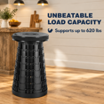 Collapsible Adjustable Height Stool, Black & Black, 1 Pack Stool Only ...
