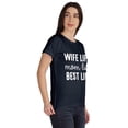 thumbnail image 2 of Inkmeso Scoop-Neck Wife Life Mom Life Best Life Graphic Tshirt Short Sleeve Tee, 2 of 8