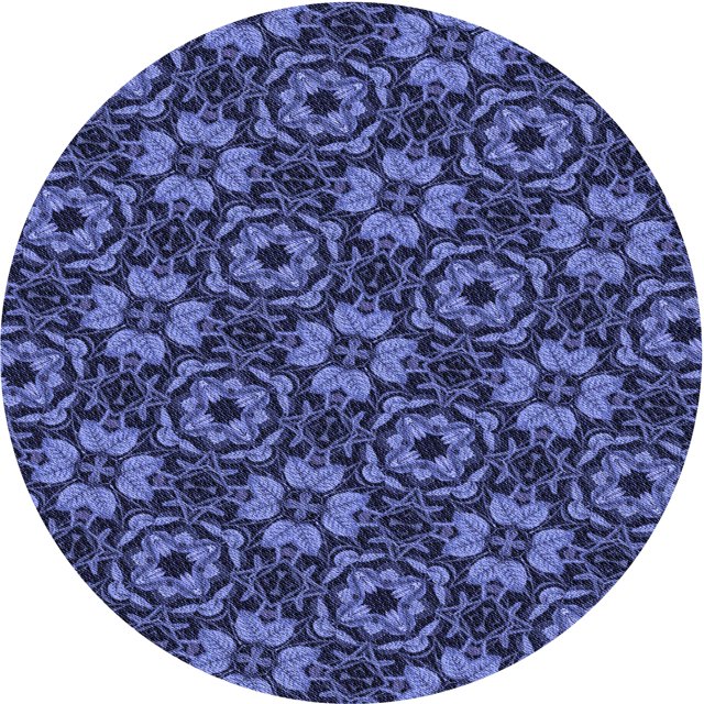 Ahgly Company Tapis Rond Lavable en Machine Intérieur Transitionnel Bleu Ardoise Clair, 4 Pieds Rond