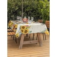 thumbnail image 3 of Outdoor Table Cloth with Umbrella Hole and Zipper, Sunflower Gnomes Waterproof Rectangle Tablecloth 60"x102", Yellow Sunflower Vintage Leaves Bee Washable Table Cover for Outside Party Patio Picnic, 3 of 8