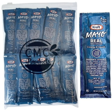 Bag-n-Dash 25 Kraft Real Mayo Condiment Packs - Single Serve Packets of Mayo w/ Plastic Food Bag & Slide Seal for easy storage  Perfect for Boxed Lunches, BBQ, Picnics, and Parties (25 Packets)