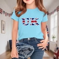 thumbnail image 5 of Chemisier à Manches Courtes à Col Rond Imprimé Drapeau Britannique pour Enfants, Tissu en Polyester, Tenue Décontractée pour l'École, Coupe Douce et Confortable, Haut Estival et Printanier Respirant, Lavable à la Machine, 5 of 5