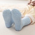 thumbnail image 6 of CPNG CPNG Kid Girls Fuzzy Socks Solid Color Coral Fleece Non Slip Floor Socks Comfy Fluffy Lined and Thickened Short Warm and Lint Free Autumn Winter Socks, 6 of 9
