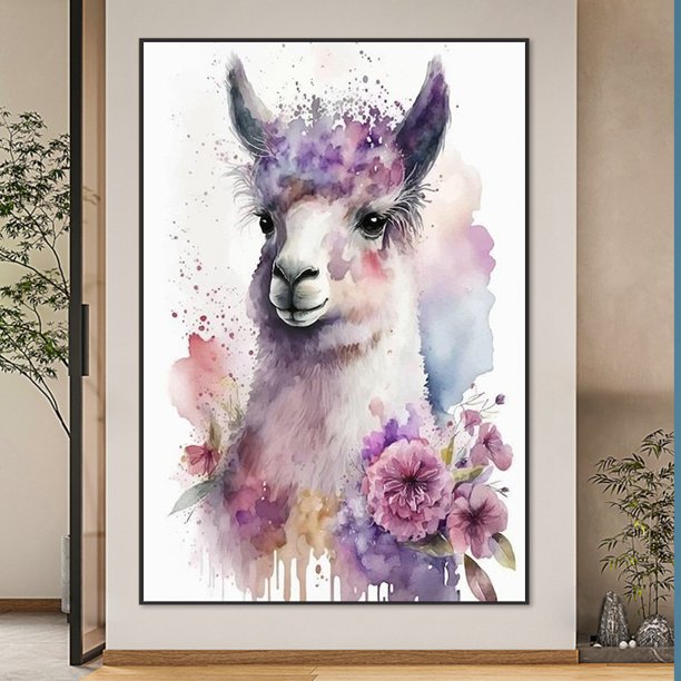 Cuadros Decorativos 5D bricolaje taladro redondo completo diamante pintura alpaca decoración del hogar (V4792) Wdftyju embutido en tela