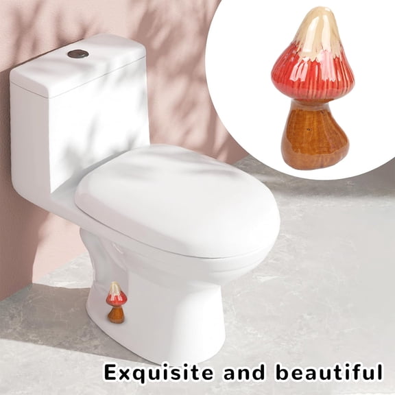HBBKVI Mushroomss Toilet Porcelain Toilet Covers Decorative/ Toilet Screw Cover Caps/ 2Pcs Ceramic Mushroomss Toilet Screw Caps/ Bathroom Decor Room Decor Desk Decor