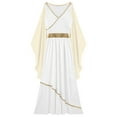 thumbnail image 5 of LiiYii Woman's Greek Athenian Roman Toga Outift Ruffles Cape Maxi Praise Dance Dress Robe Champagne XXL, 5 of 7