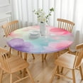 thumbnail image 3 of Soft Floral Watercolor Pattern Round Fitted Tablecloth with Elastic Edge,Dining Table Cover Waterproof,Outdoor Round Tablecloth for Camping,Dining,Indoor and Outdoor, 3 of 7
