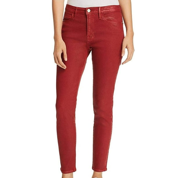 Frame Jeans Womens Le High Skinny Jeans Wax Coated Stretch Denim 31