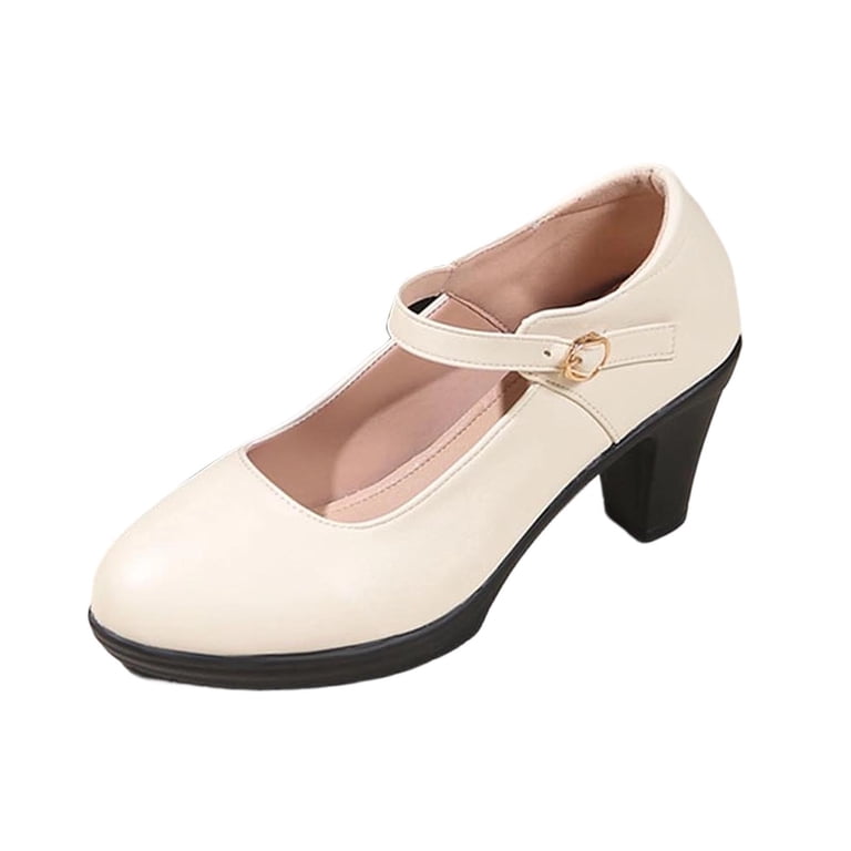 best dress shoes for plus size ladies ZACPNCV Womens Plus Size Ankle Strap Pumps Block Heel Comfort Dress Shoes  Spring Summer
