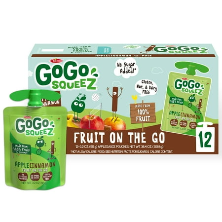 UPC 890000001509 product image for (12 Pack) GoGo Squeez Applesauce Apple Cinnamon Snack Pouch  3.2 oz  12 Pack | upcitemdb.com