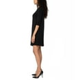thumbnail image 6 of Leota Women's Wrinkle-free Quarter Sleeve Swing Mini Dress-Black / L, 6 of 7
