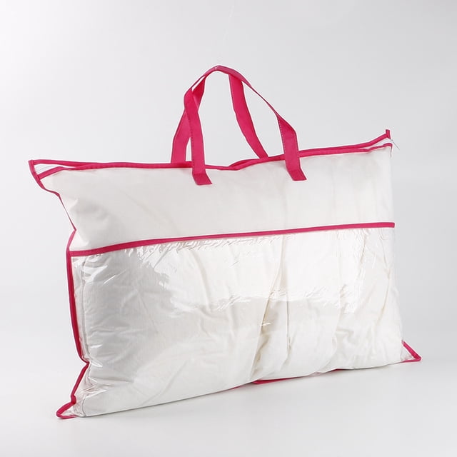 Bolsa de mano no tejida, bolsa de embalaje con cremallera para textiles para el hogar, bolsa de almacenamiento a prueba de polvo de almohada de PVC transparente para coser