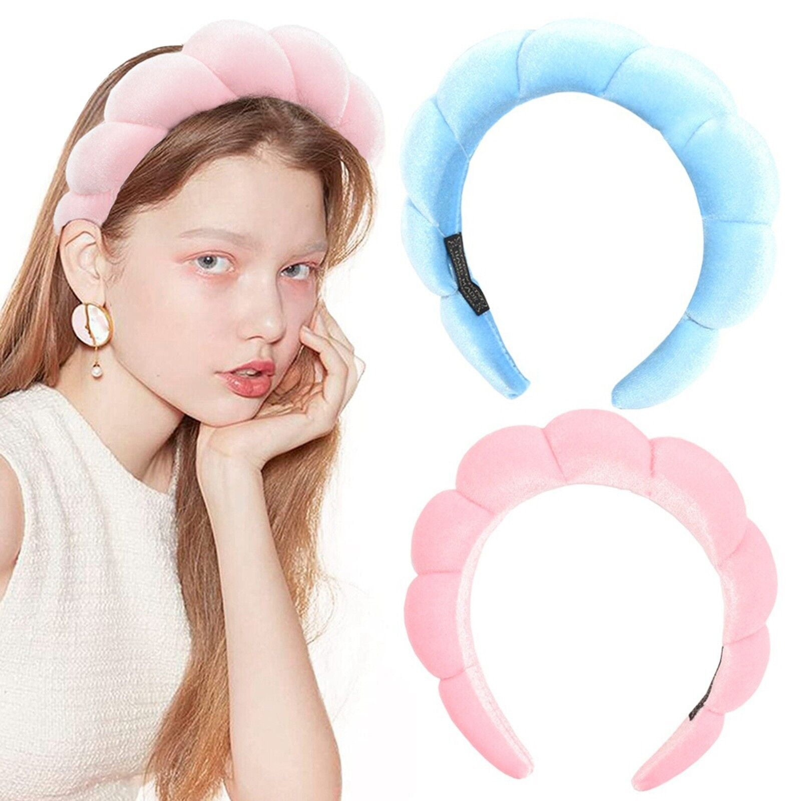 YouLoveIt 2PACK Spa Headband Sponge Hairband Terry Towel Headband