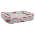 thumbnail image 2 of SAFAVIEH Hohoho Regular Pillow Style Dog Bed, Grey/Red, 2 of 8