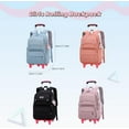 thumbnail image 2 of Solid Color Rolling Backpack Bag Daypack Pack Bookpack Schoolbag with Wheels Schoolbag Trolley Daypack For All Age Man Woman, 2 of 6