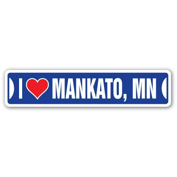 I LOVE MANKATO MINNESOTA Street Sign mn city state us wall road décor gift
