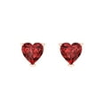 thumbnail image 3 of 1.5 Ct Heart Cut Studs Red Natural Garnet 18K Rose Solid Solid Gold Everyday Dainty Earrings Screw Back, 3 of 7