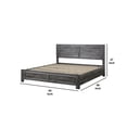 thumbnail image 5 of Rustic Queen Size Wooden Panel Bed, Gray Oak, 5 of 5