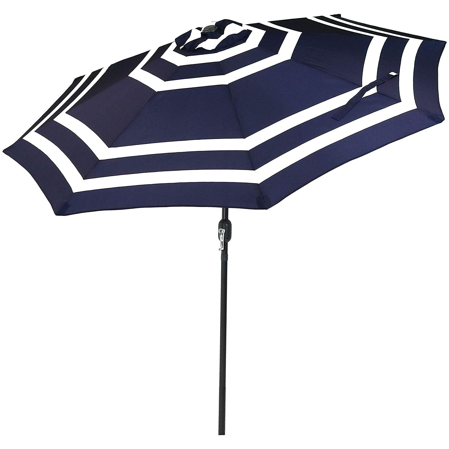 9 Foot Outdoor Patio Umbrella with Push Button Tilt & Crank, Aluminum