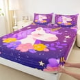 thumbnail image 4 of Manfei Dreamy Flower Queen Sheets,Cute Unicorn Pattern Queen Sheet Sets,Pink,4 Pieces,1 Flat Sheet, 1 Fitted Sheet and 2 Pillowcases, 4 of 6