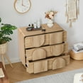 thumbnail image 4 of LEFHDA 3-Drawer Dresser for Bedroom & Living Room, 31.5" Wide Modern Wood Chest of Drawers with Anti-Toppling Device, Fluted Mid-Century Storage Cabinet for Entryway, Hallway, Closet - Oak, 4 of 9