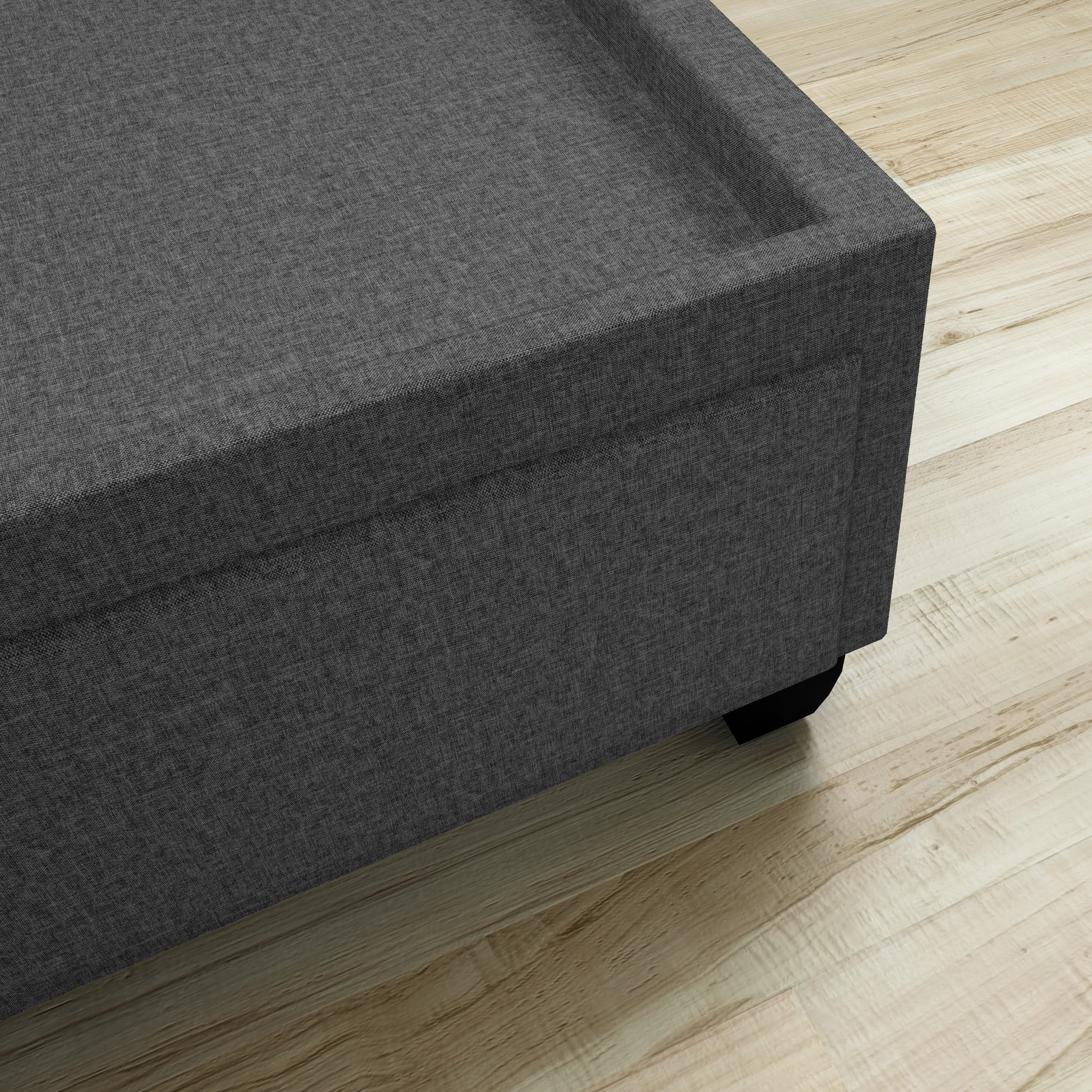 Boyd Sleep Modena Upholstered Linen Platform Storage Bed, Full, Charcoal