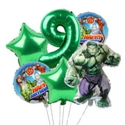 Avengers Marvel Heroes, Spider-Man, Hulk, Captain America, Round Aluminum Film Balloon Set