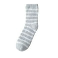 thumbnail image 4 of Mikilon Men's Coral Velvet Striped Socks Winter Thicken Warm Middle Tube Socks, 4 of 4