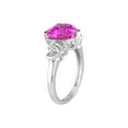 thumbnail image 2 of Created Pink Sapphire Heart Ring 4.20 Carat (Ctw) in Sterling Silver, 2 of 4