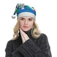 thumbnail image 5 of Fuzoiu Cool Unicorn Star Golden Print Santa Hat Christmas Hat for Adults,Santa Hats with Pompom, Unisex Xmas Holiday Hat for Christmas New Year Festive Party Supplies, 5 of 6