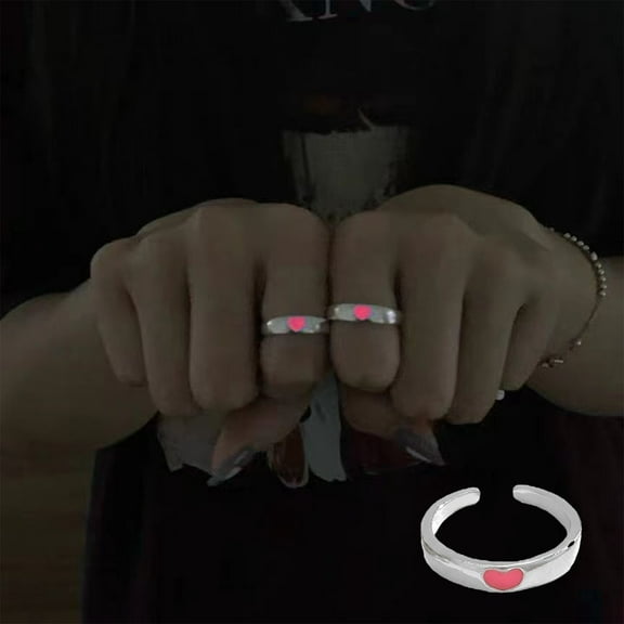 In-the-dark Ring Couple Models Luminous Ring Live Adjustable Male and Female Pair of Finger Ring To Send Girlfriend Gift