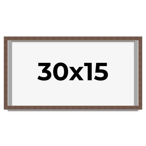 30x15 Shadow Box Frame Brown | 1.125 inches Deep Real Wood Rustic Shadowbox Display Frame | UV