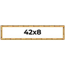 42x8 Frame Gold Bamboo Solid Wood Picture Frame | 1 Inch Moulding Width | Interior Frame Depth 0.75