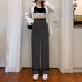 thumbnail image 1 of Pantalones anchos de traje para mujer con un tacto de alta gama, cintura alta y sensación de caída, ajustados y casuales, pantalones cortos para primavera., 1 of 3