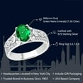 thumbnail image 2 of Gem Stone King 1-3 Ct Oval Gemstone Birthstone Engagement Ring for Women | 925 Silver | Oval 8X6MM | Milgrain and Filigree Detail | Wedding Anniversary Jewelry | Size 5-9 | Nano Emerald, May | 9, 2 of 5