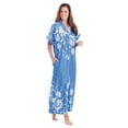 thumbnail image 2 of CATALOG CLASSICS Womens Muumuu House Dress Lounger Short Sleeve with Pocket 50" - Azure - Medium, 2 of 4