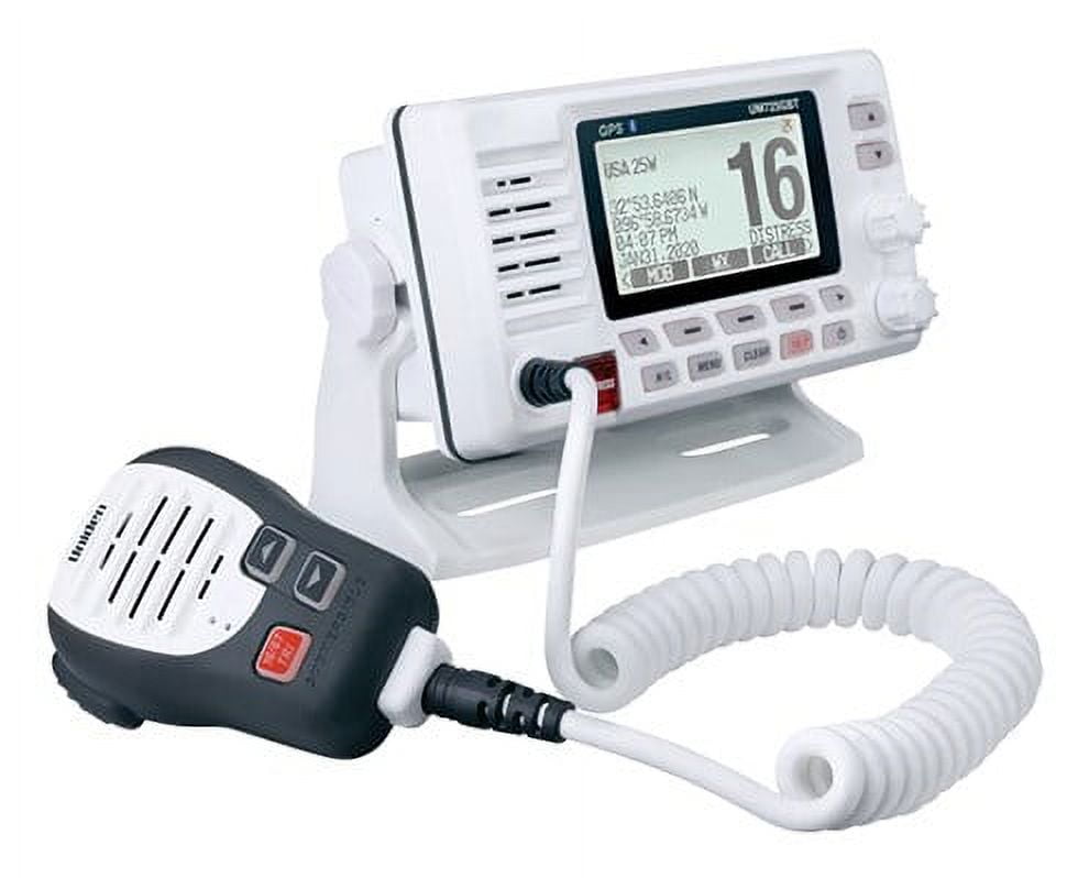 Uniden UM725GBT Marine VHF Radio, All USA, Canada, and Intl. Marine Channels, 1Watt/25Watt Transmit Power, Largest LCD Screen in Class, NOAA Weather C Marine Speakers Uniden - - Uniden UM725GBT Marine VHF Radio, All