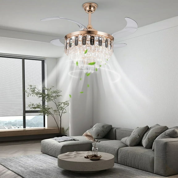 LED Ceiling Fan, Ceiling Fan with Remote, Adjustable LED Ceiling Light Fan for a Living Room, Bedroom, Kitchen, Restaurant