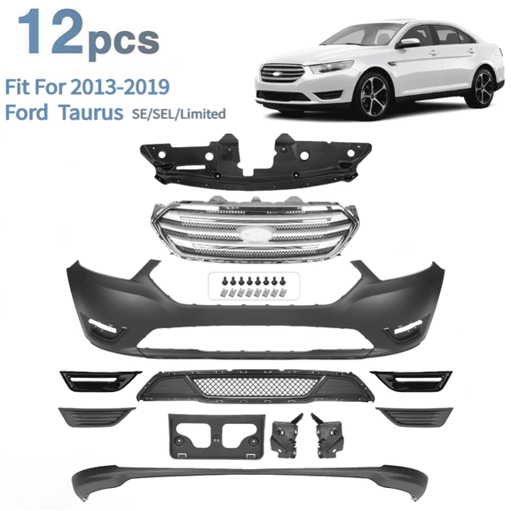 For 2013-2019 Ford Taurus SE SEL Limited Front Bumper Cover Assembly Grille Kit