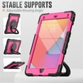 thumbnail image 3 of iPad 6th Generation Case with Built in Screen Protector, iPad 5th Gen Case, iPad Air 2 Case, Kids Shockproof Child Proof Cover with Rotating Stand Handle Grip for iPad 9.7" 2018/2017,Black + Rose, 3 of 6