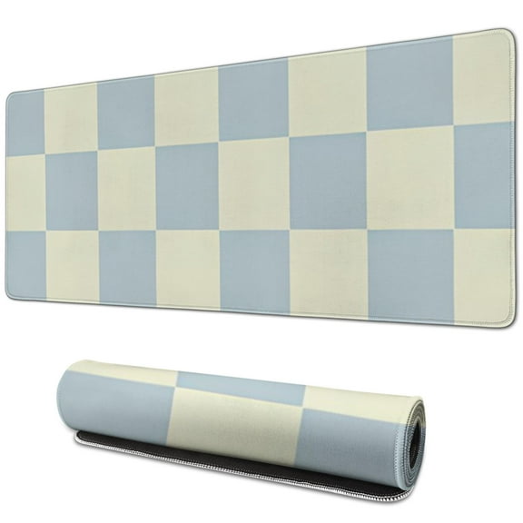 Deluxe Anti-Slip Pastel Checkered Mouse Pad – Cute Boho-inspired Aesthetic – Perfect for Home Office Setup – 31.5x11.8in. – Designed for Optimal Performance on Computers & Laptops
