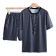 thumbnail image 4 of Hombres Playera Y Pantalones Cortos Con Estampado De Rayas, 4 of 8