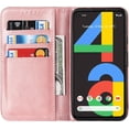 thumbnail image 4 of Designed for Pixel 4a Wallet Case,Premium PU Leather Flip Folio Case with Card Slot,Stand Holder,Magnetic Closure TPU Case for Google Pixel 4a 4G 5.81",Rose Gold, 4 of 14