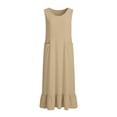 thumbnail image 5 of TaTaai Women's V-Neck Maxi Dress Sleeveless Linen Feel Solid Color Casual Pocket Detail Slip Dress Loose Fit Summer Dress Gift, 5 of 5
