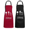 thumbnail image 1 of 2 Pieces Apron Unisex Cooking Apron Waterproof Bib Apron With 2 Pockets And Adjustable Neckband Professional Waiter Apron Baking Apron Grill Apron Bib, 1 of 3