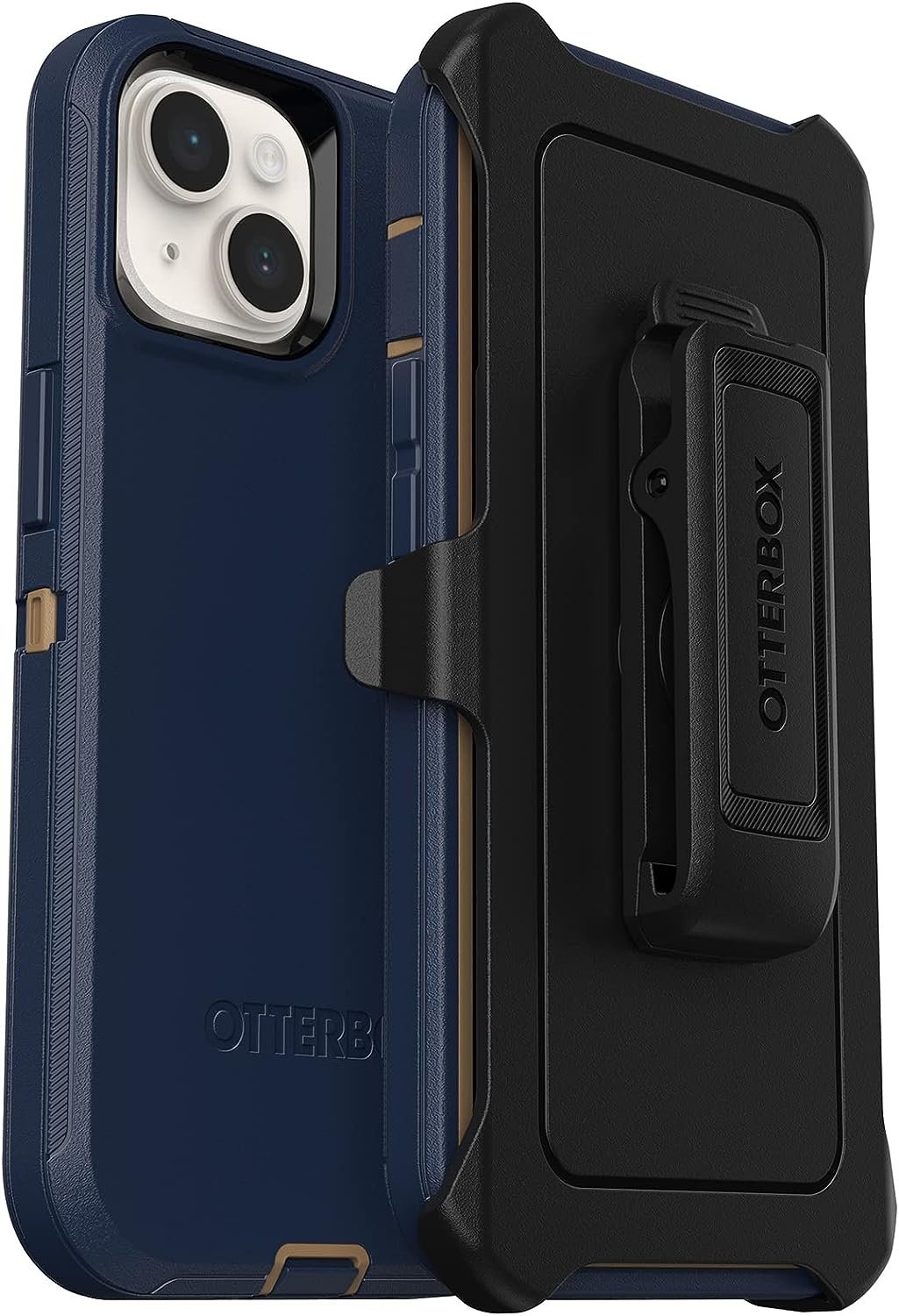 OtterBox Defender Series Rugged Cell Phone Case with Holster Clip Kickstand, Navy