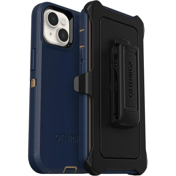 OtterBox Defender Series Rugged Cell Phone Case with Holster Clip Kickstand, Navy