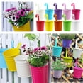 thumbnail image 4 of Mr. Garden 6" Flower Pots Garden Pots Balcony Hanging Planter Iron Bucket Holders - Pink - 2 Pack, 4 of 6
